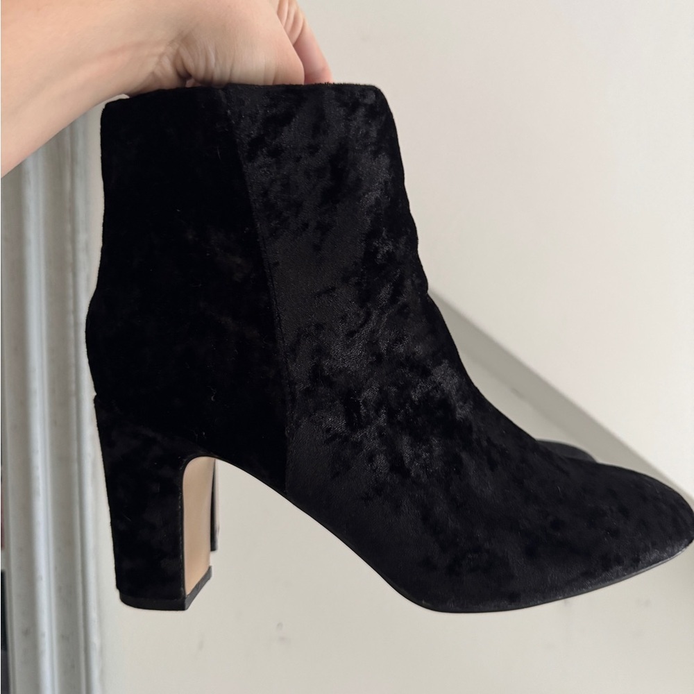 Blanco Black Velvet Ankle Booties